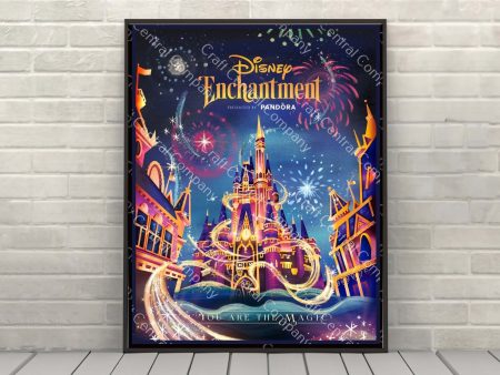 Disney Enchantment Fireworks Poster Disney 50th Anniversary Poster Disney Attraction Poster Magic Kingdom (2 Hidden Mickeys) on Sale