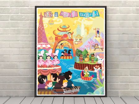 It s A Small World Poster Disney Attraction Poster Magic Kingdom Fantasyland Disney World Poster Disneyland Wall Art For Sale