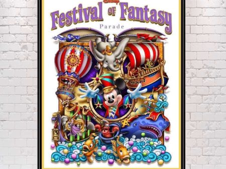 Festival of Fantasy Parade Poster Disney Attraction Poster Magic Kingdom Show Posters Vintage Disney World Main Street Parade Disneyland on Sale