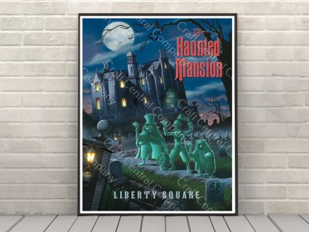 Haunted Mansion Poster Disney Attraction Poster Liberty Square Vintage Disney Posters Disney World Cheap