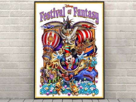 Festival of Fantasy Parade Poster Disney Attraction Poster Magic Kingdom Show Posters Vintage Disney World Main Street Parade Disneyland Online Hot Sale